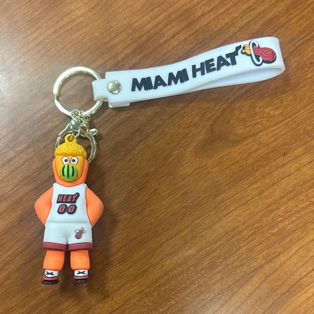 Miami Heat Keychain with Burnie Charm